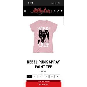 Motley Crue Rebel Punk Band Pink Size Medium Retro Band Tshirt Vintage RARE